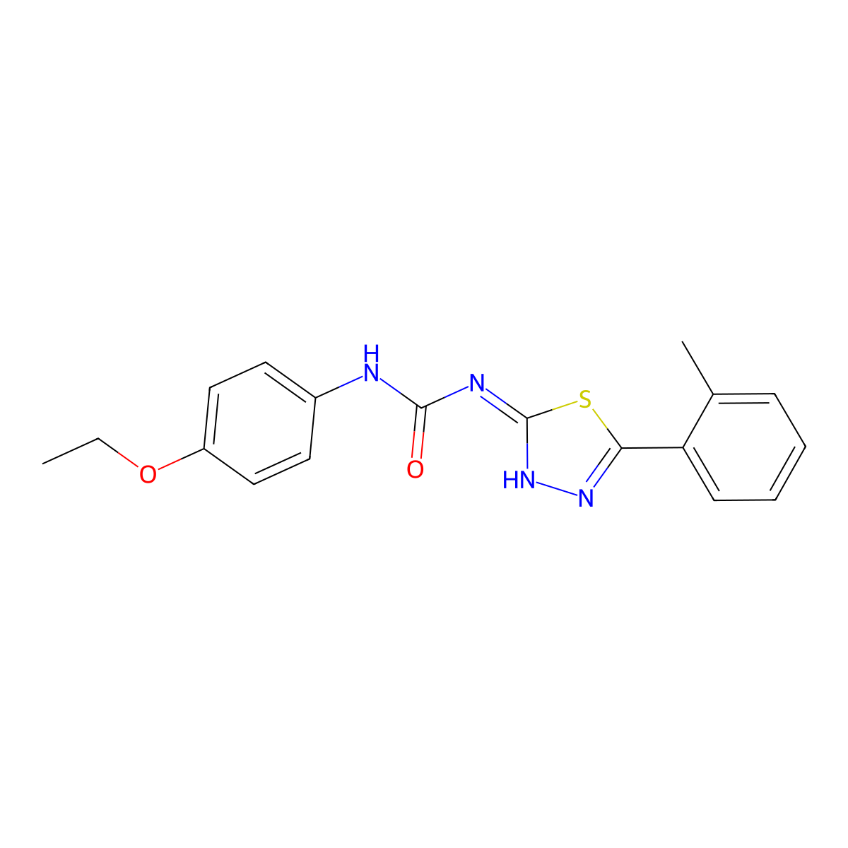 1-(4-Ethoxyphenyl)-3-[5-(2-methylphenyl)-1,3,4-thiadiazol-2-yl]urea molecular structure, CAS 428482-22-8