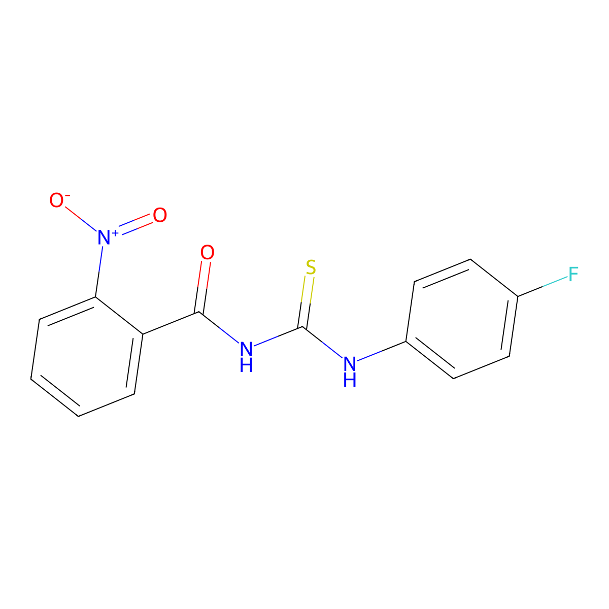 N-[(4-fluorophenyl)carbamothioyl]-2-nitrobenzamide molecular structure, CAS 428482-26-2