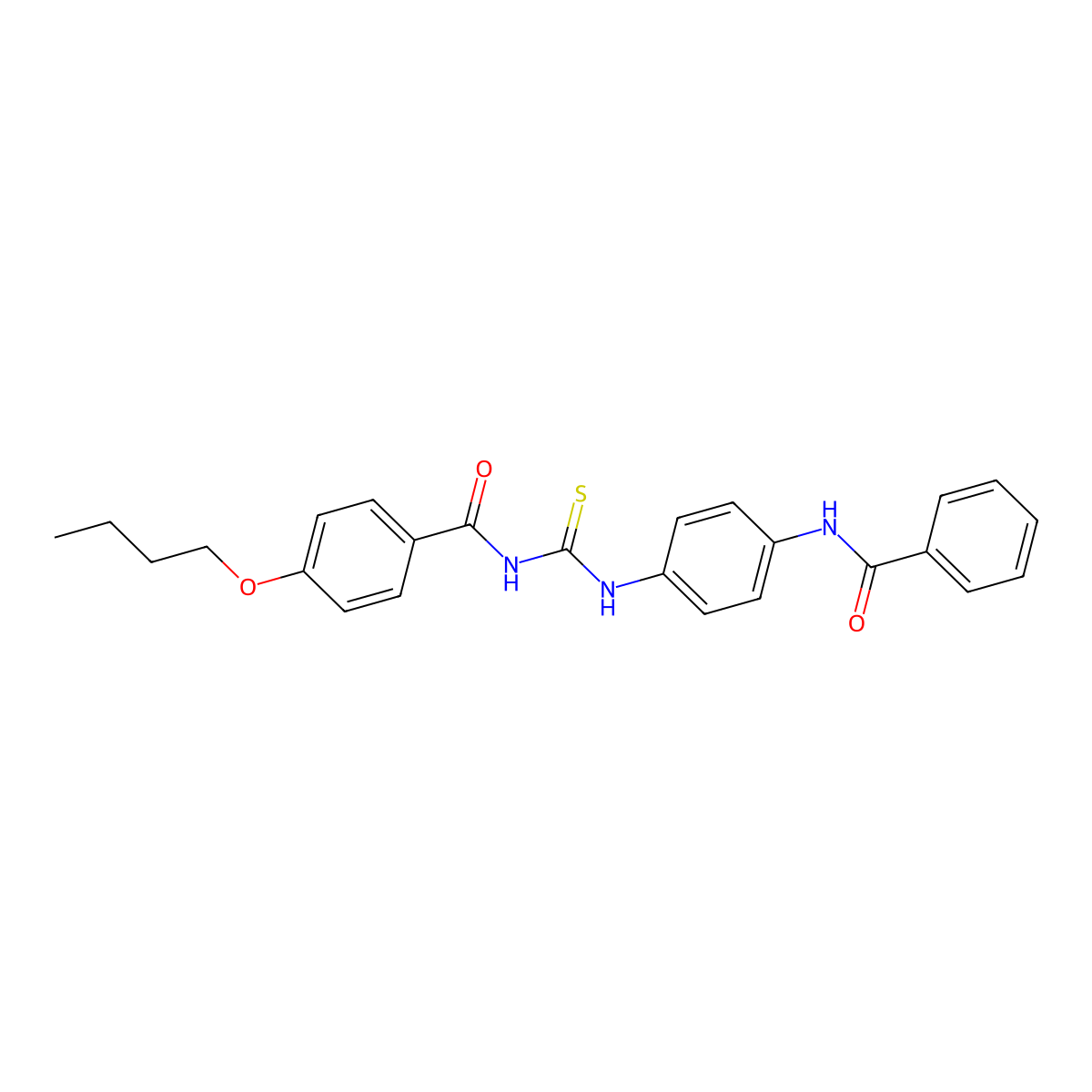N-[(4-benzamidophenyl)carbamothioyl]-4-butoxybenzamide molecular structure, CAS 428482-32-0