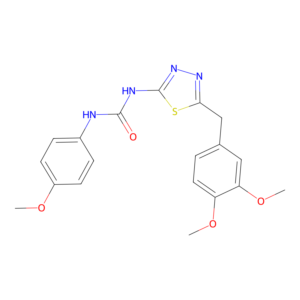 1-(5-(3,4-Dimethoxybenzyl)-1,3,4-thiadiazol-2-yl)-3-(4-methoxyphenyl)urea molecular structure, CAS 428482-44-4