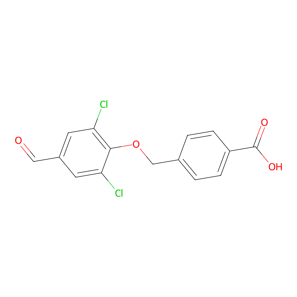 4-[(2,6-Dichloro-4-formylphenoxy)methyl]benzoic acid molecular structure, CAS 428482-45-5
