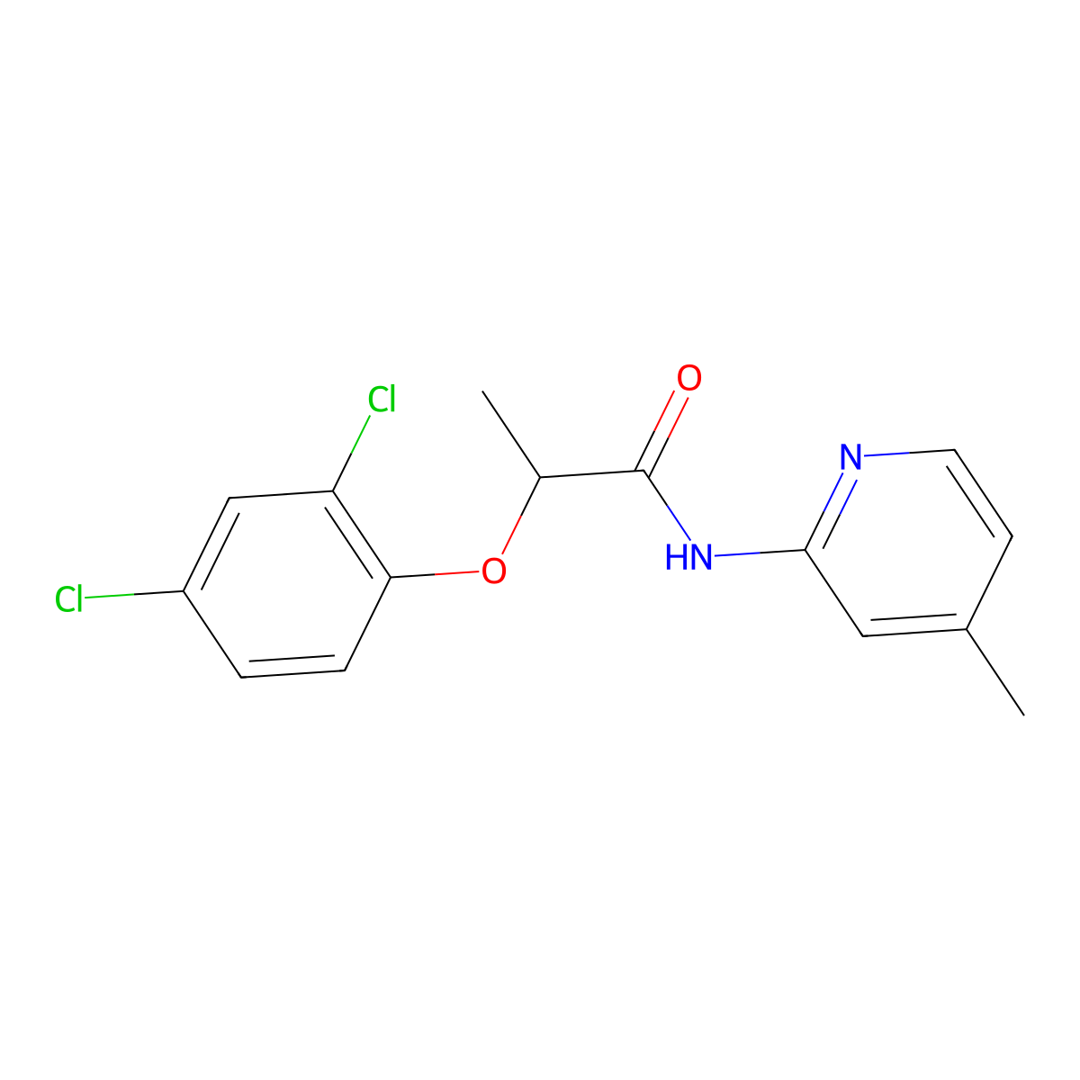 2-(2,4-dichlorophenoxy)-N-(4-methylpyridin-2-yl)propanamide molecular structure, CAS 428482-52-4
