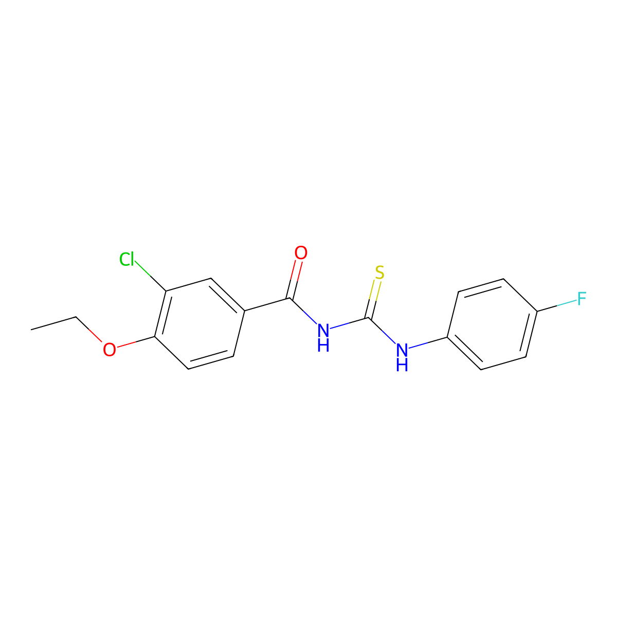 3-chloro-4-ethoxy-N-[(4-fluorophenyl)carbamothioyl]benzamide molecular structure, CAS 428482-57-9