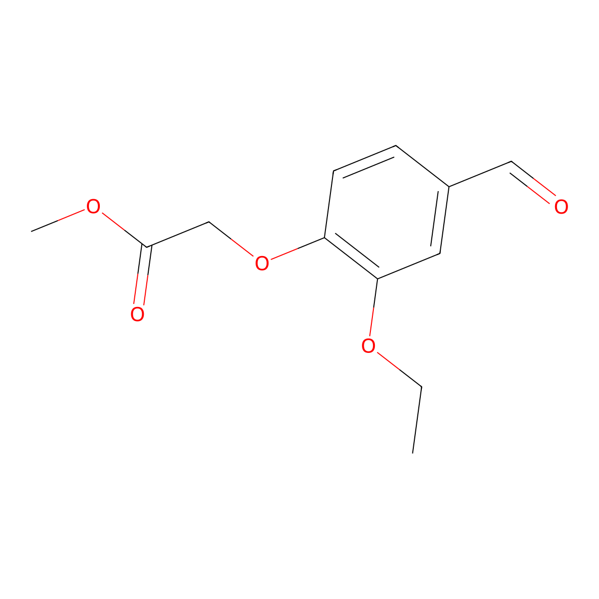 Methyl (2-ethoxy-4-formylphenoxy)acetate molecular structure, CAS 428482-76-2