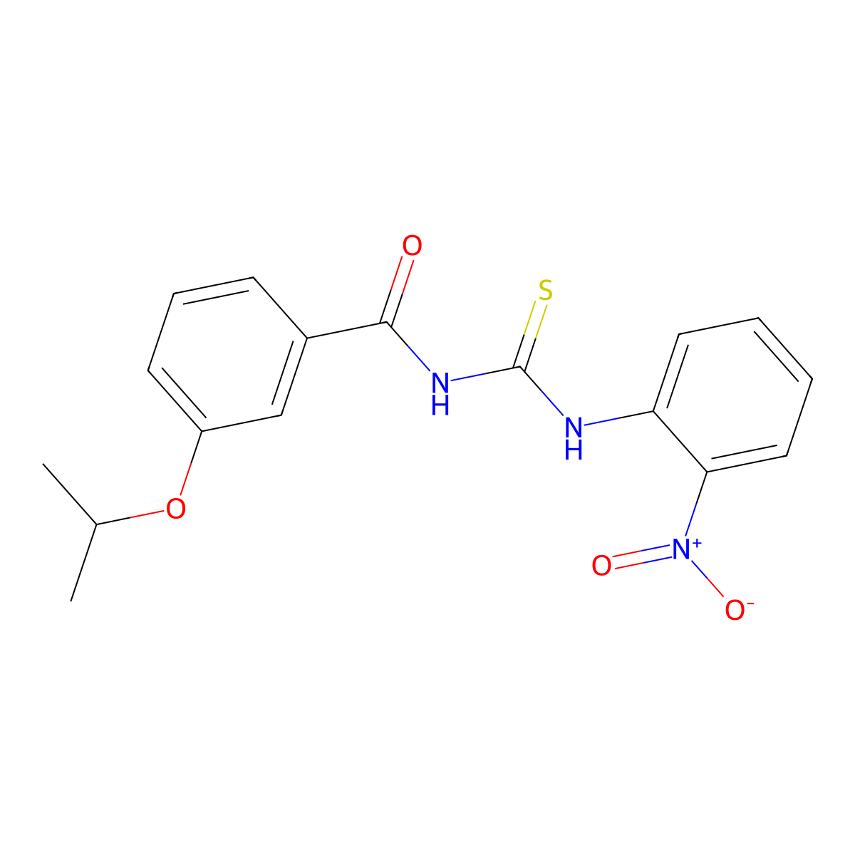 N-[(2-nitrophenyl)carbamothioyl]-3-propan-2-yloxybenzamide molecular structure, CAS 428482-82-0