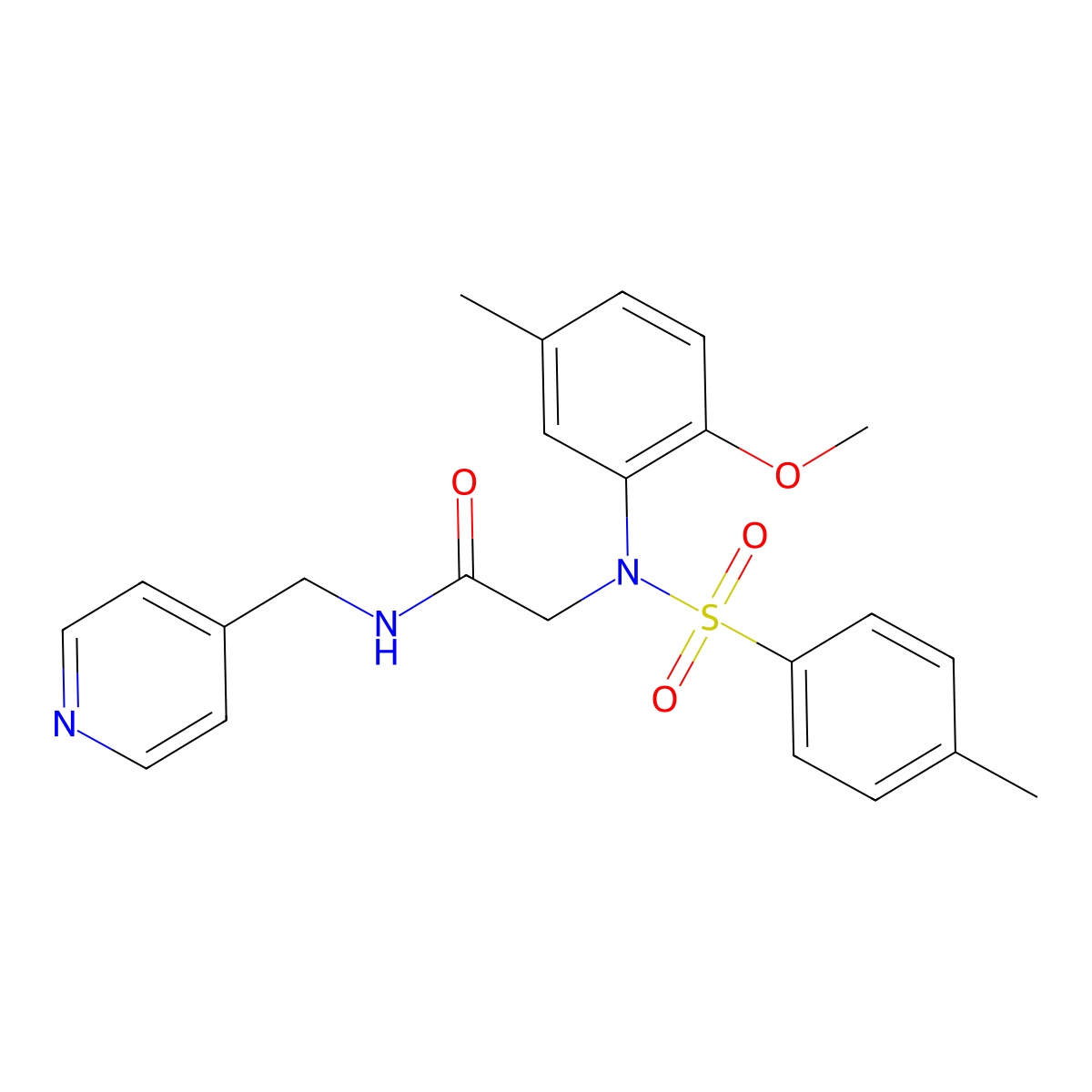 2-{2-methoxy-5-methyl[(4-methylphenyl)sulfonyl]anilino}-N-(4-pyridinylmethyl)acetamide molecular structure, CAS 428483-08-3