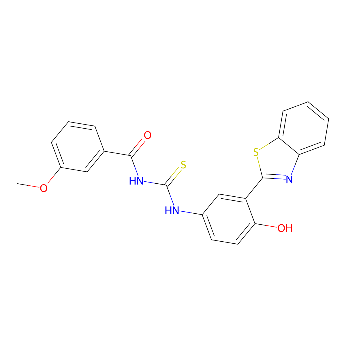N-[3-(1,3-benzothiazol-2-yl)-4-hydroxyphenyl]-N'-(3-methoxybenzoyl)thiourea molecular structure, CAS 428483-12-9