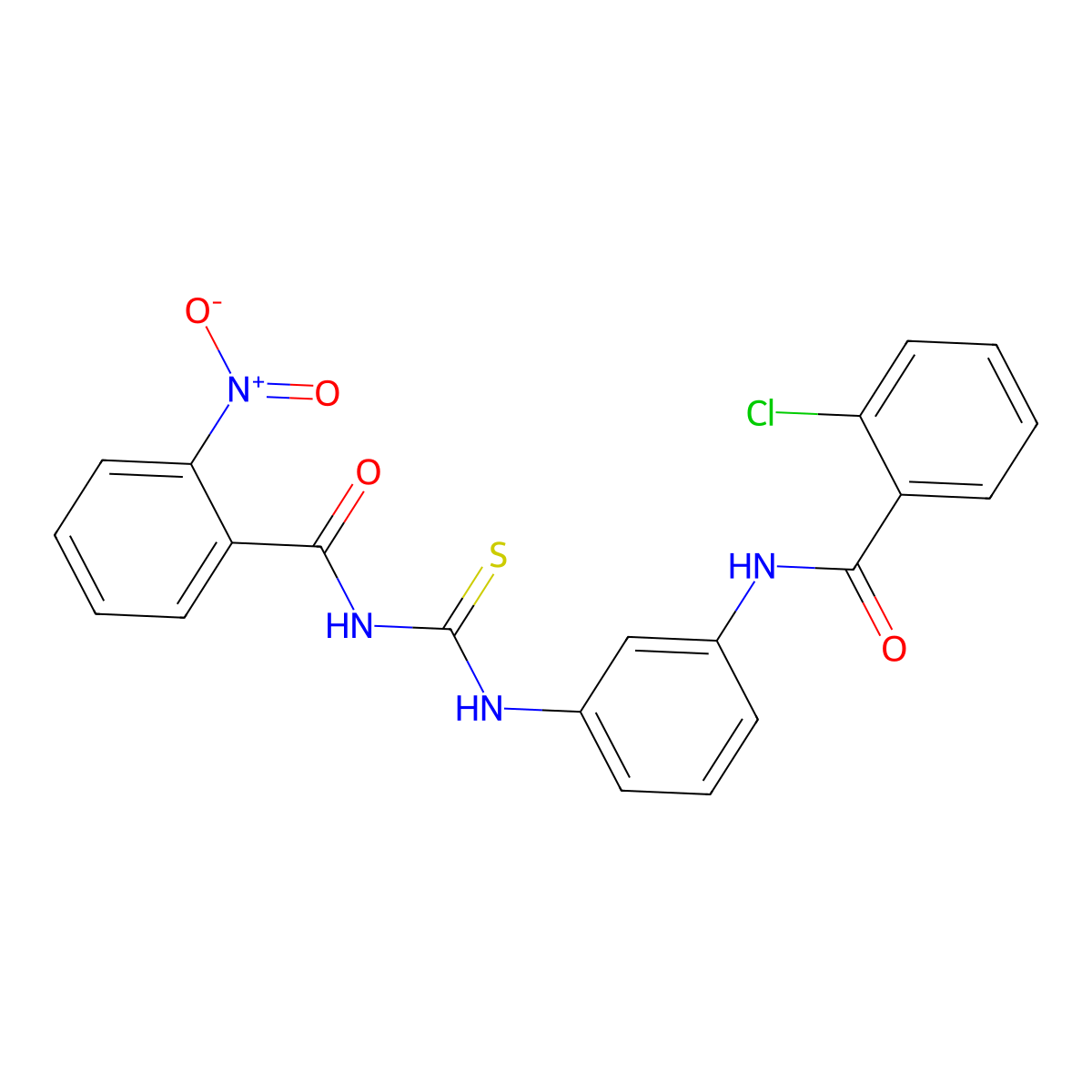 N-[[3-[(2-chlorobenzoyl)amino]phenyl]carbamothioyl]-2-nitrobenzamide molecular structure, CAS 428483-53-8