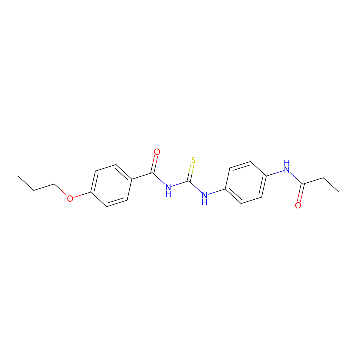 N-[[4-(propanoylamino)phenyl]carbamothioyl]-4-propoxybenzamide molecular structure, CAS 428483-69-6