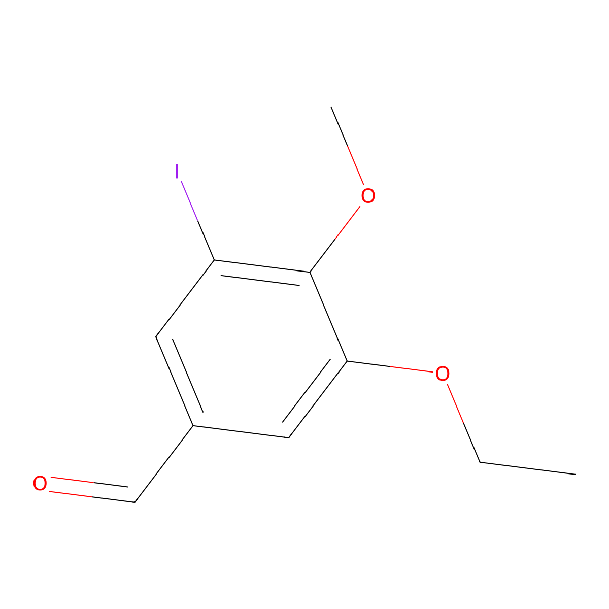 3-Ethoxy-5-iodo-4-methoxybenzaldehyde molecular structure, CAS 428483-80-1