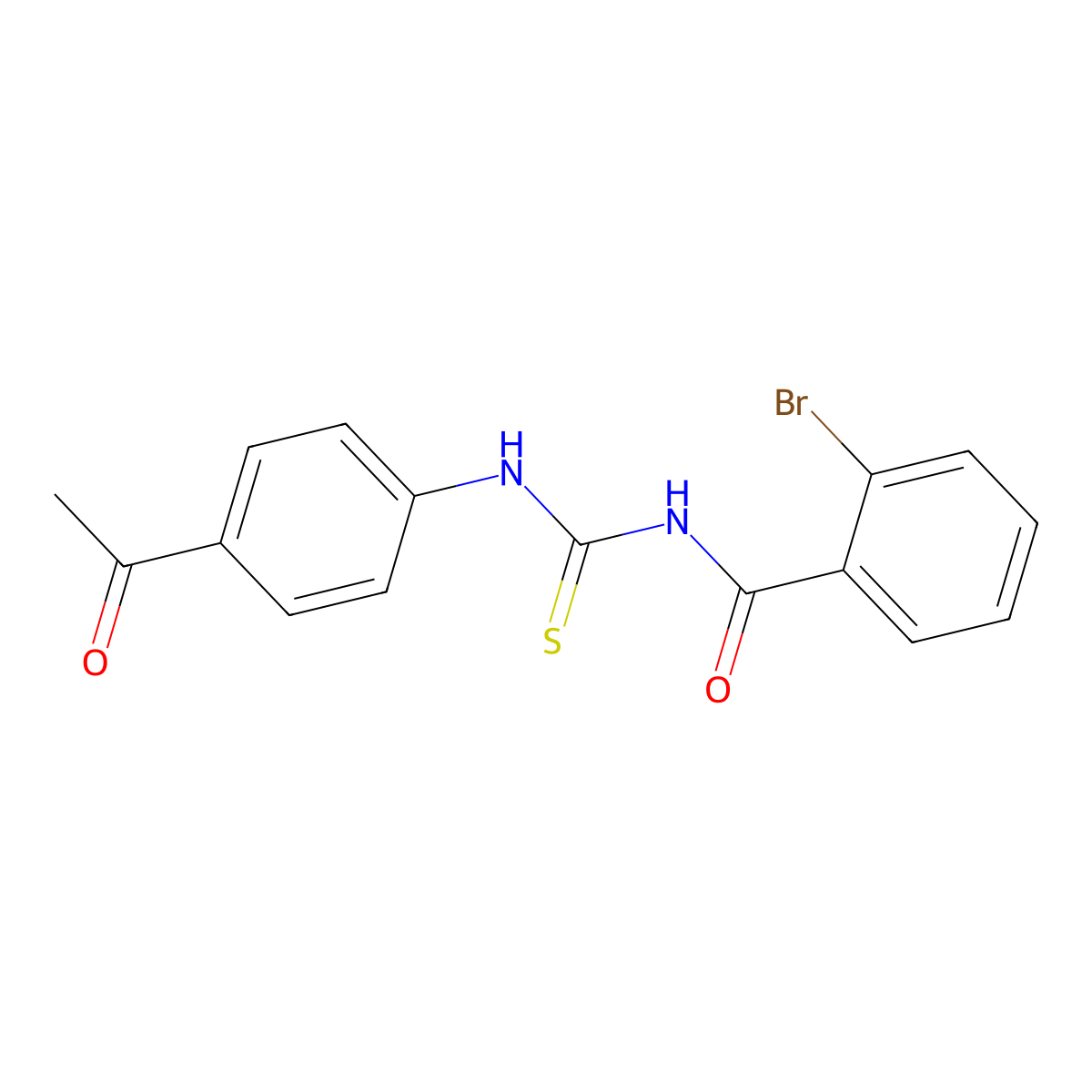 N-[(4-acetylphenyl)carbamothioyl]-2-bromobenzamide molecular structure, CAS 428484-10-0