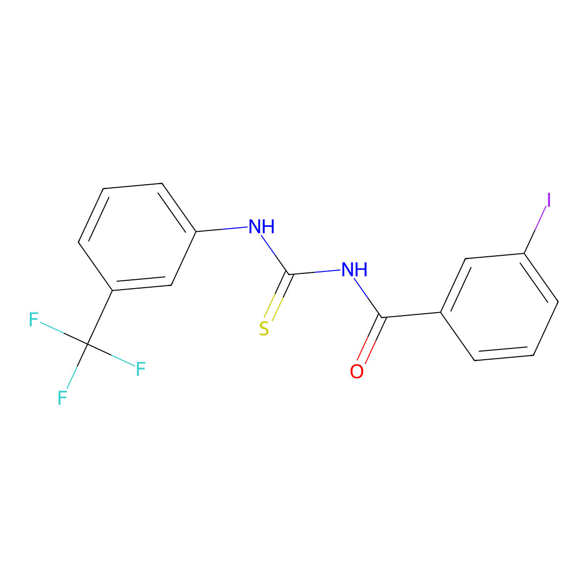 3-iodo-N-[[3-(trifluoromethyl)phenyl]carbamothioyl]benzamide molecular structure, CAS 428484-24-6