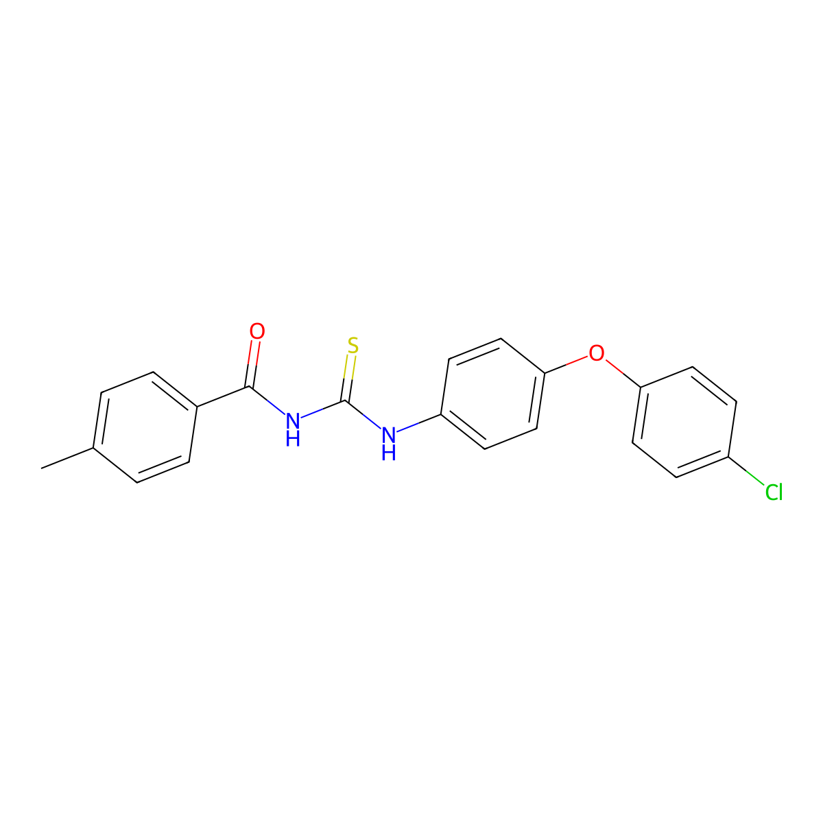 N-[[4-(4-chlorophenoxy)phenyl]carbamothioyl]-4-methylbenzamide molecular structure, CAS 428484-28-0