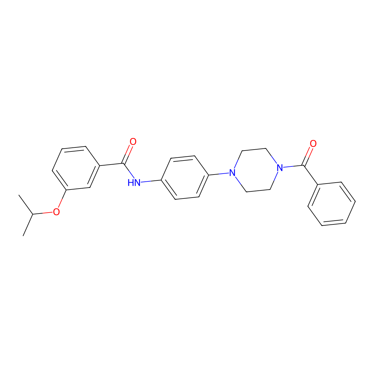 N-[4-(4-benzoylpiperazin-1-yl)phenyl]-3-propan-2-yloxybenzamide molecular structure, CAS 428484-35-9