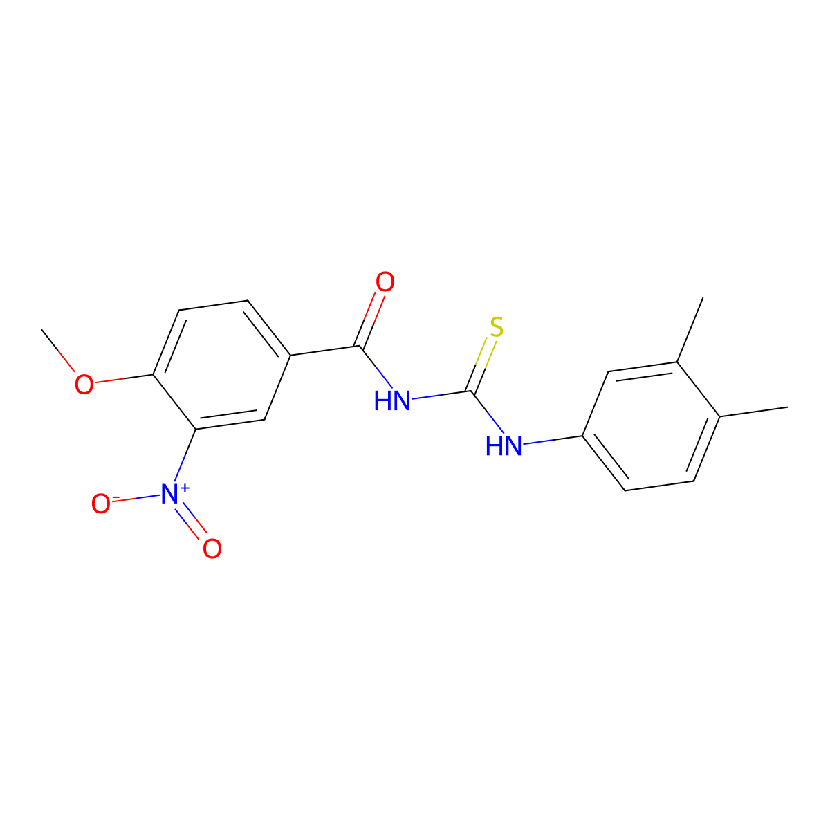 N-[(3,4-dimethylphenyl)carbamothioyl]-4-methoxy-3-nitrobenzamide molecular structure, CAS 428484-36-0