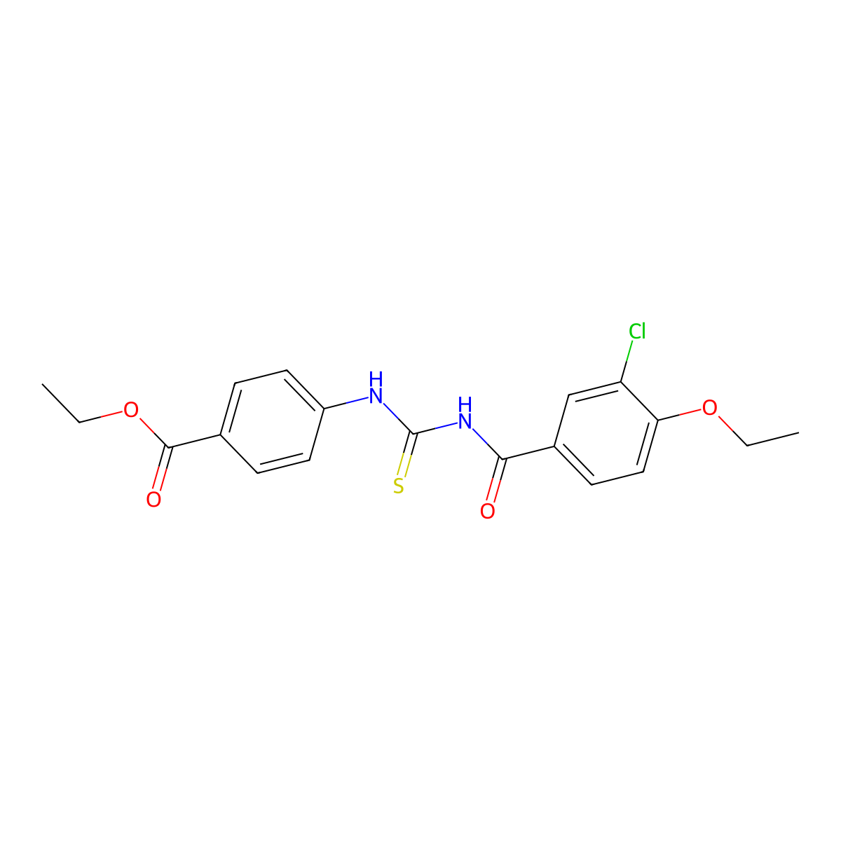 Ethyl 4-({[(3-chloro-4-ethoxyphenyl)carbonyl]carbamothioyl}amino)benzoate molecular structure, CAS 428484-49-5