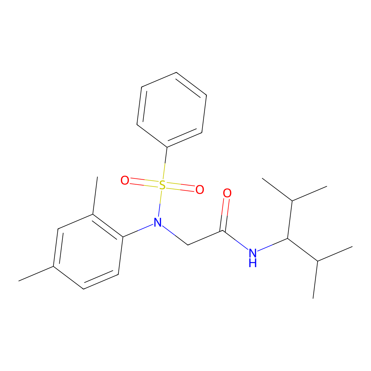 2-[N-(benzenesulfonyl)-2,4-dimethylanilino]-N-(2,4-dimethylpentan-3-yl)acetamide molecular structure, CAS 428484-51-9