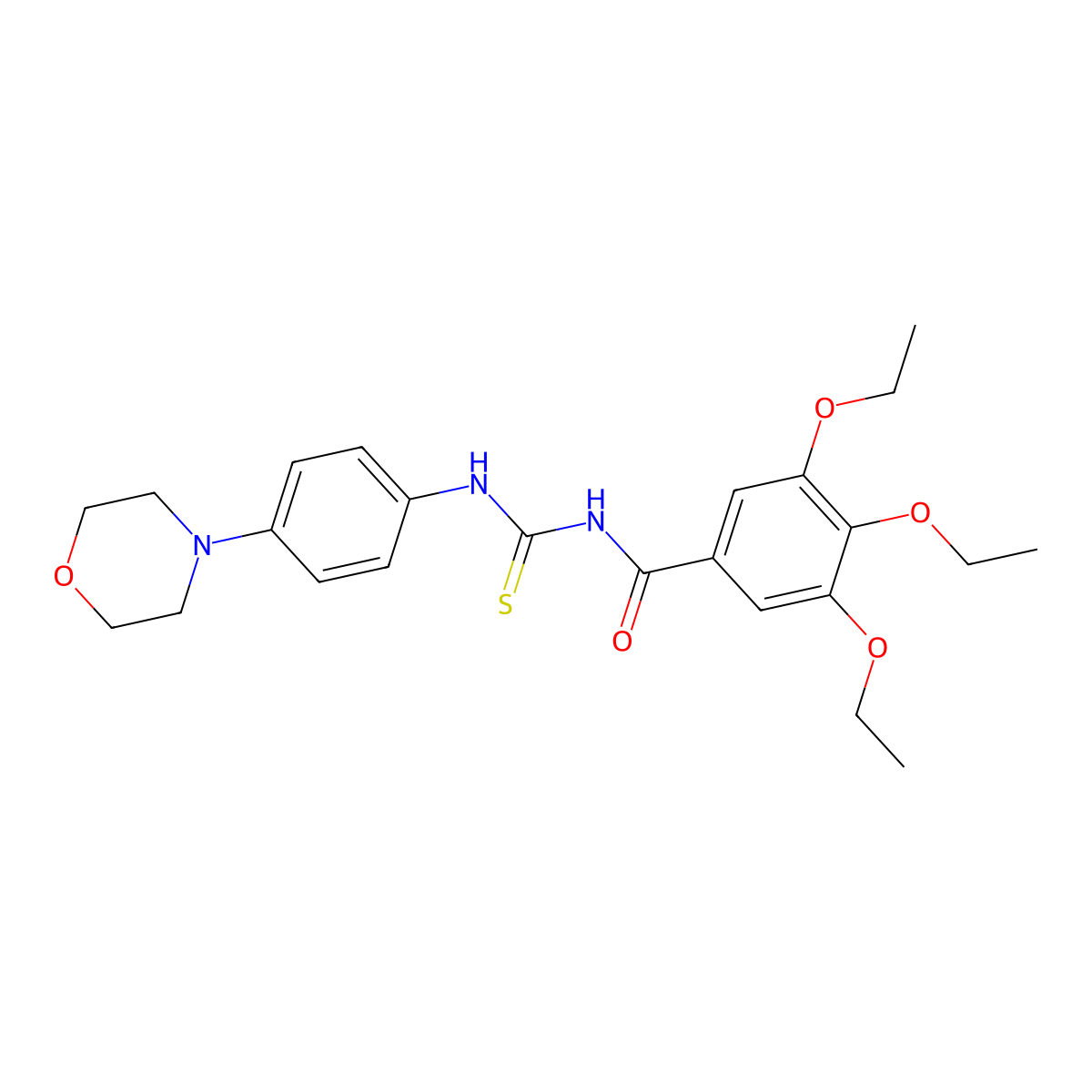 3,4,5-triethoxy-N-[(4-morpholin-4-ylphenyl)carbamothioyl]benzamide molecular structure, CAS 428484-54-2