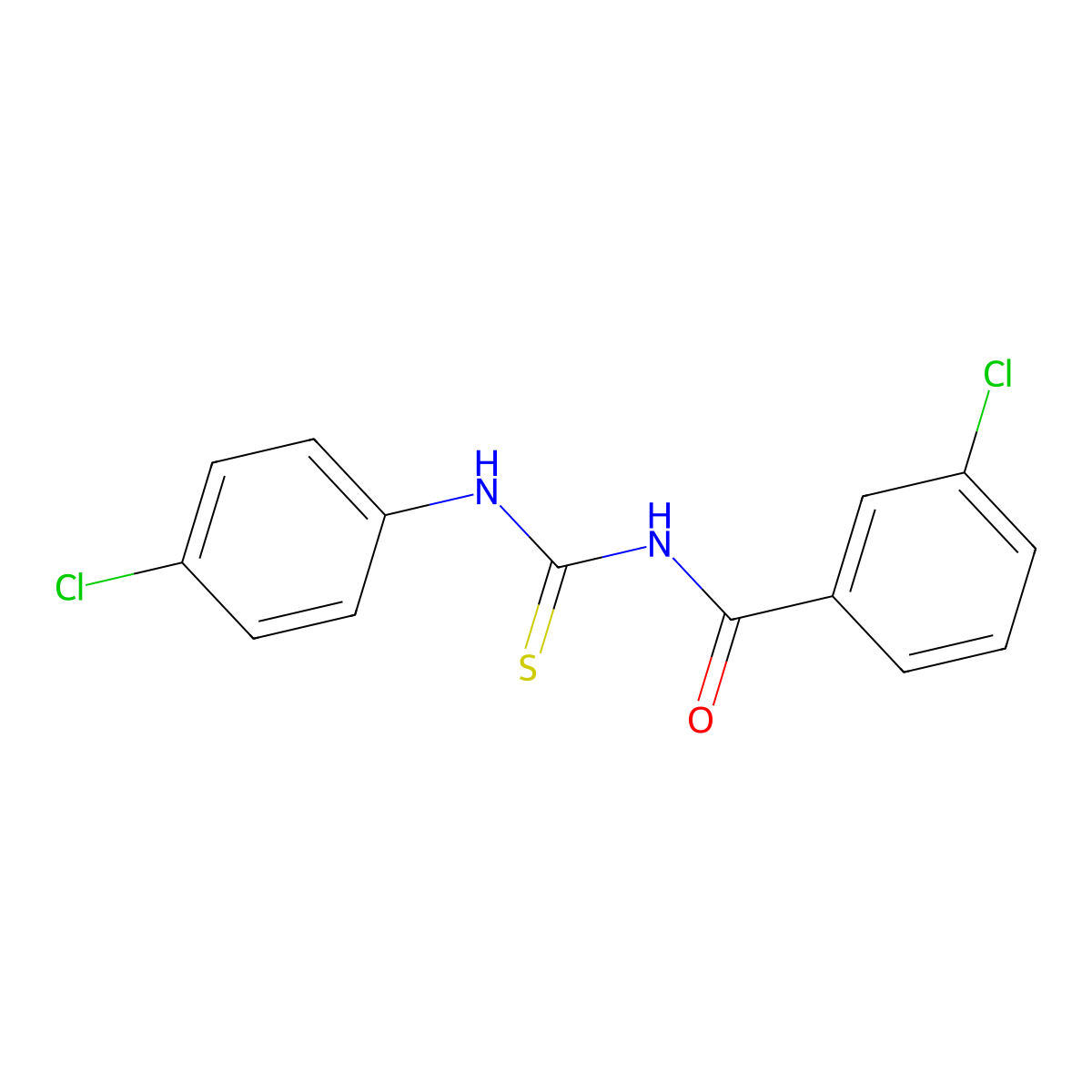 3-chloro-N-[(4-chlorophenyl)carbamothioyl]benzamide molecular structure, CAS 428484-56-4
