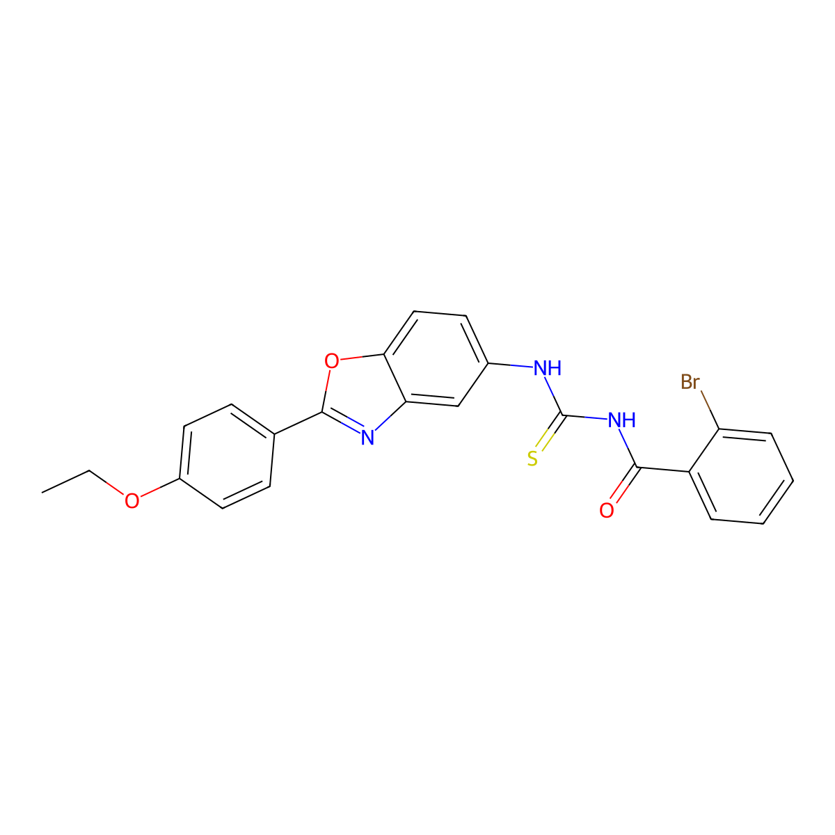 2-bromo-N-[[2-(4-ethoxyphenyl)-1,3-benzoxazol-5-yl]carbamothioyl]benzamide molecular structure, CAS 428484-61-1