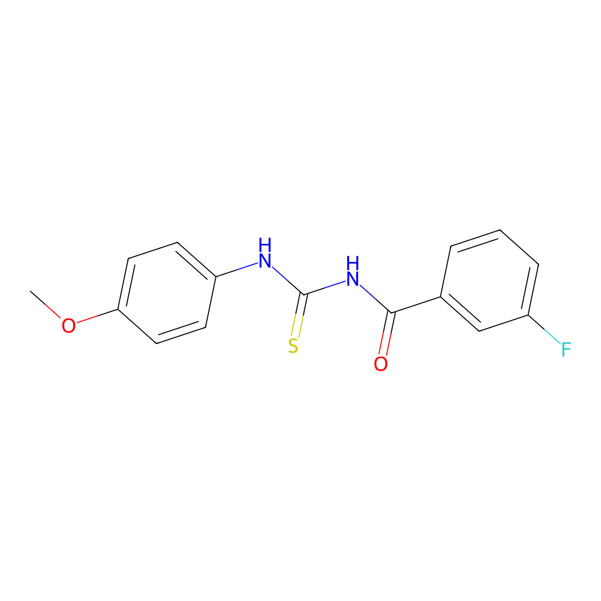 3-fluoro-N-[(4-methoxyphenyl)carbamothioyl]benzamide molecular structure, CAS 428484-64-4