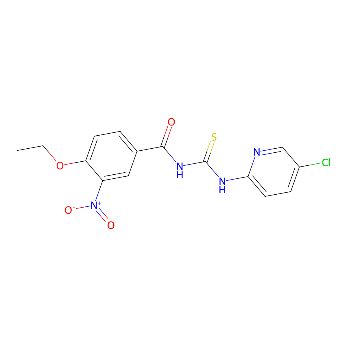 N-[(5-chloropyridin-2-yl)carbamothioyl]-4-ethoxy-3-nitrobenzamide molecular structure, CAS 428485-02-3