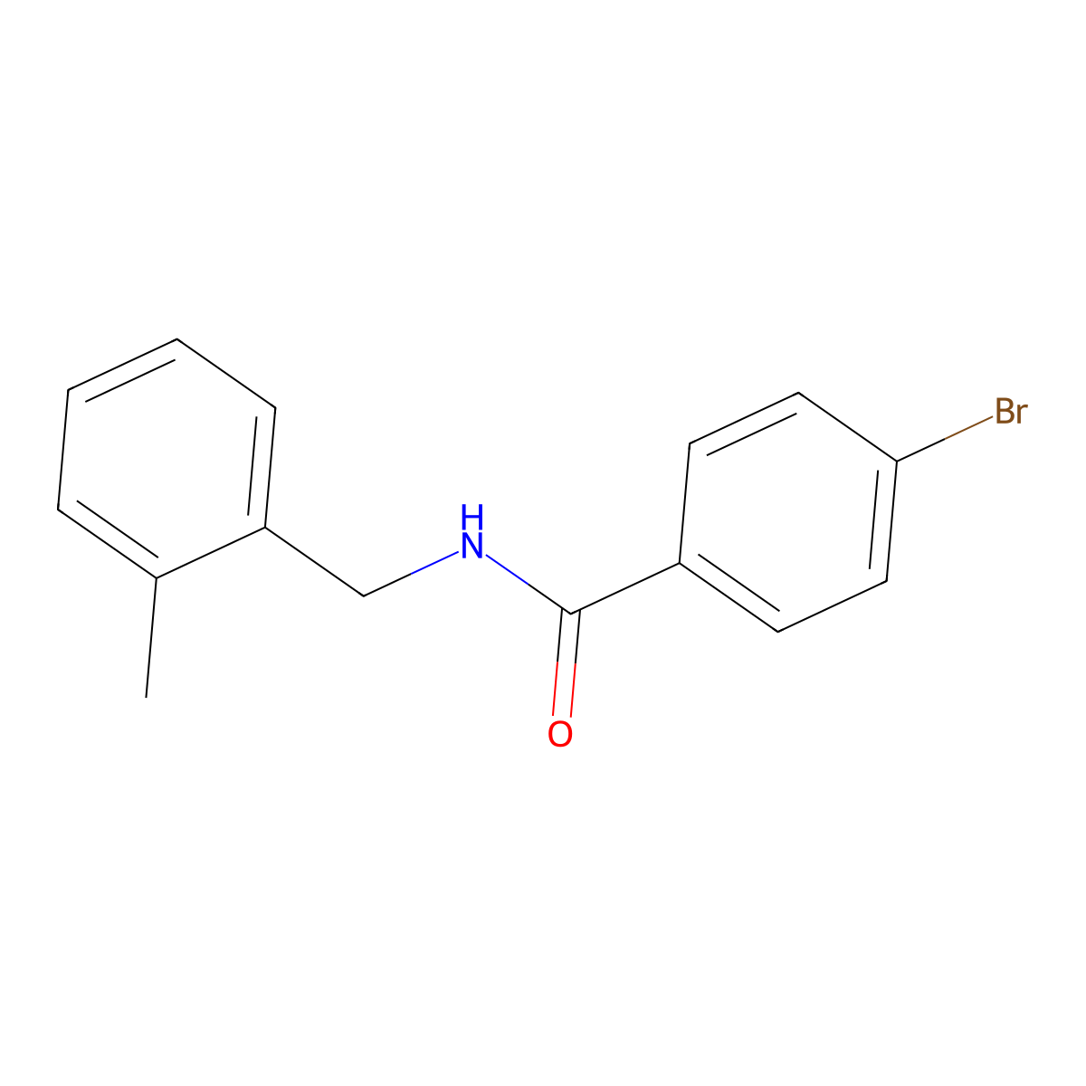 4-bromo-N-(2-methylbenzyl)benzamide molecular structure, CAS 428485-16-9