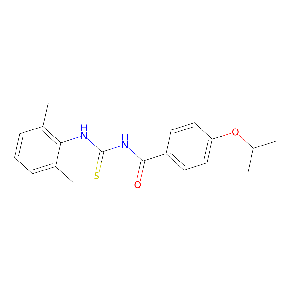 N-(2,6-dimethylphenyl)-N'-(4-isopropoxybenzoyl)thiourea molecular structure, CAS 428485-18-1