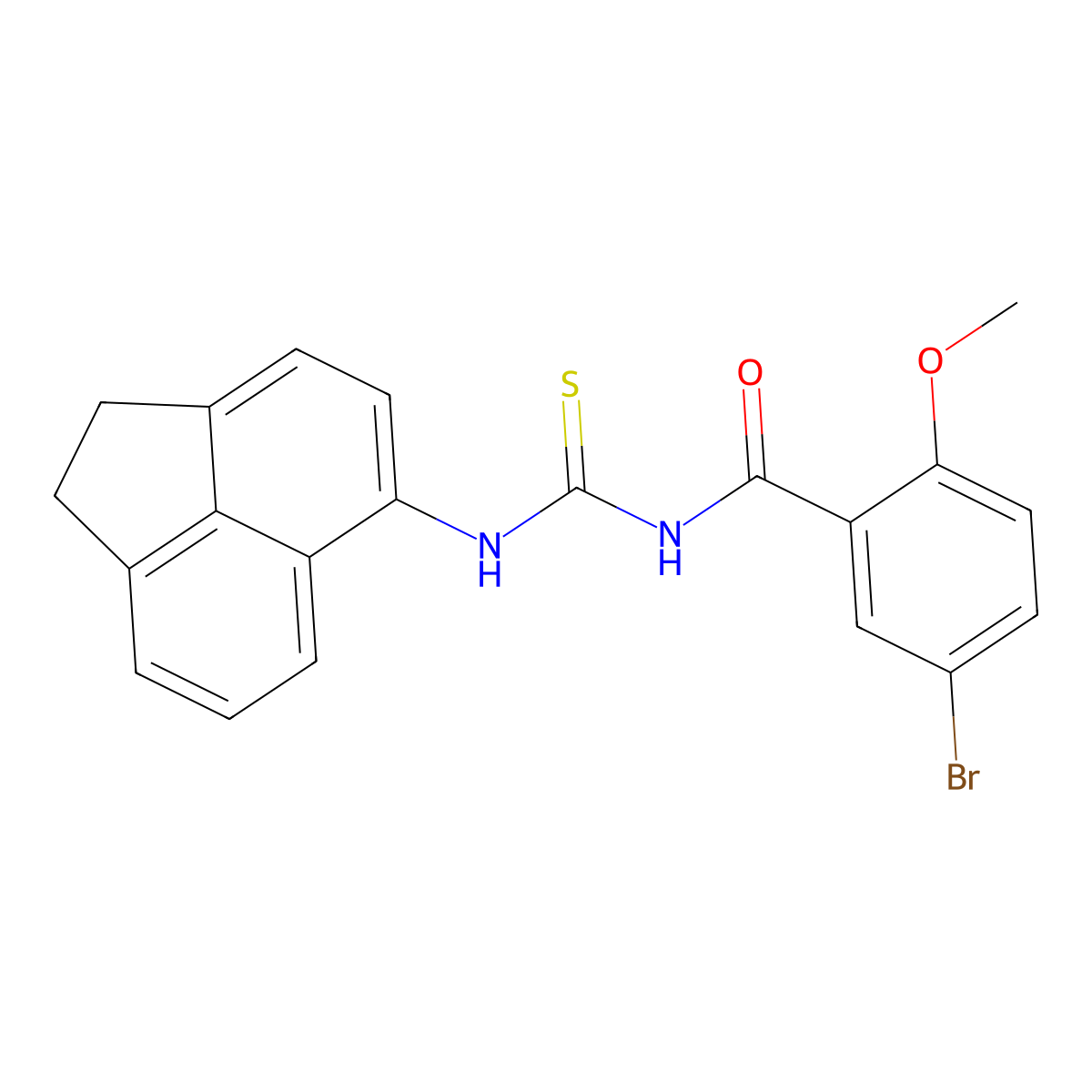 5-bromo-N-(1,2-dihydroacenaphthylen-5-ylcarbamothioyl)-2-methoxybenzamide molecular structure, CAS 428485-29-4