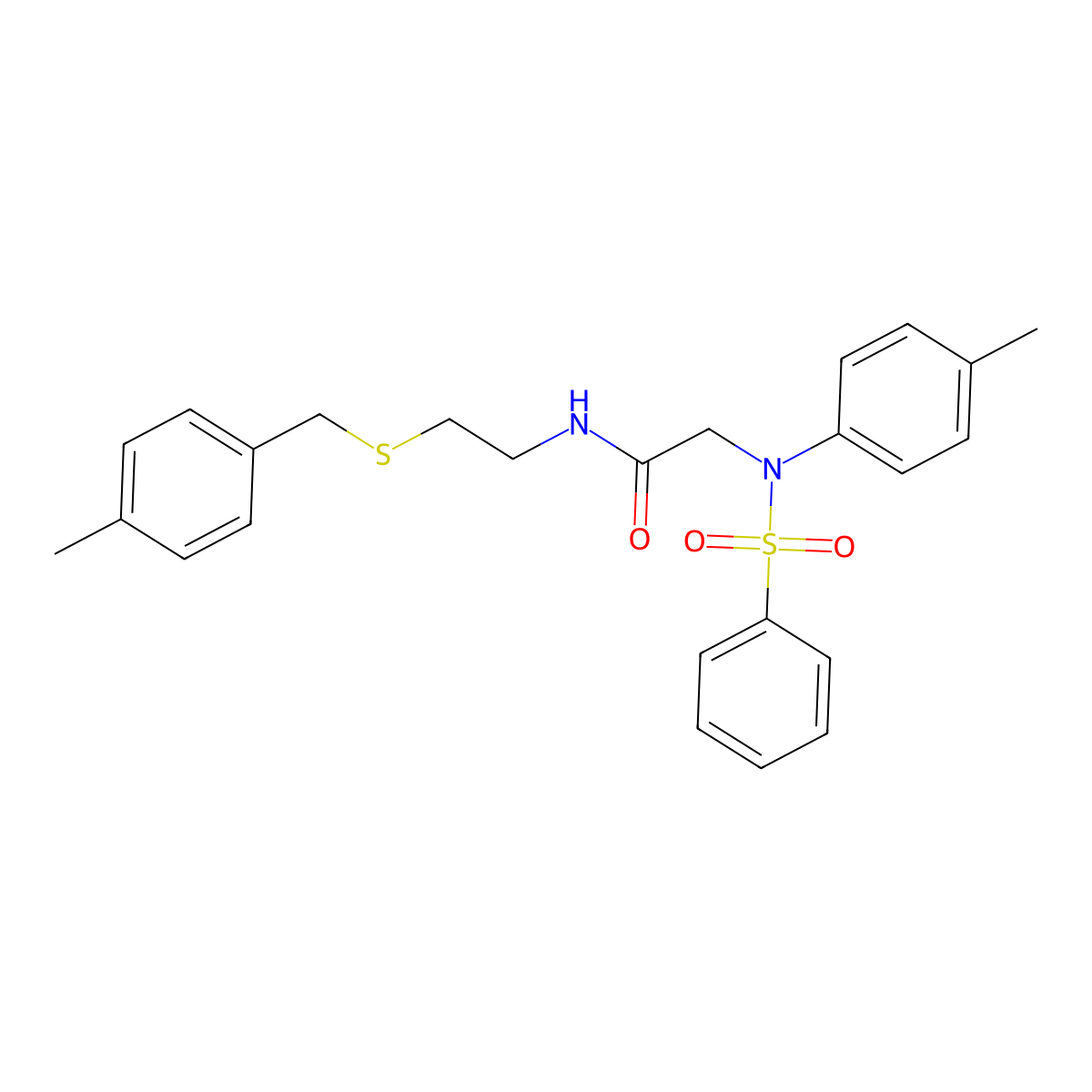 2-[N-(benzenesulfonyl)-4-methylanilino]-N-[2-[(4-methylphenyl)methylsulfanyl]ethyl]acetamide molecular structure, CAS 428485-34-1