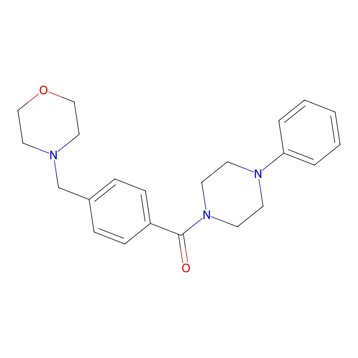(4-Morpholin-4-ylmethyl-phenyl)-(4-phenyl-piperazin-1-yl)-methanone molecular structure, CAS 428485-40-9