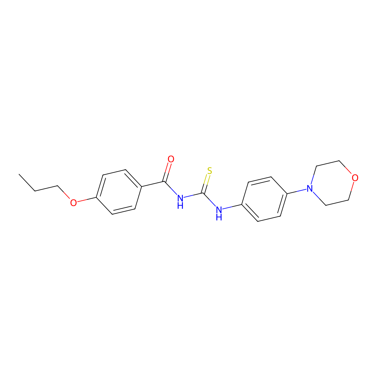 N-[(4-morpholin-4-ylphenyl)carbamothioyl]-4-propoxybenzamide molecular structure, CAS 428485-47-6