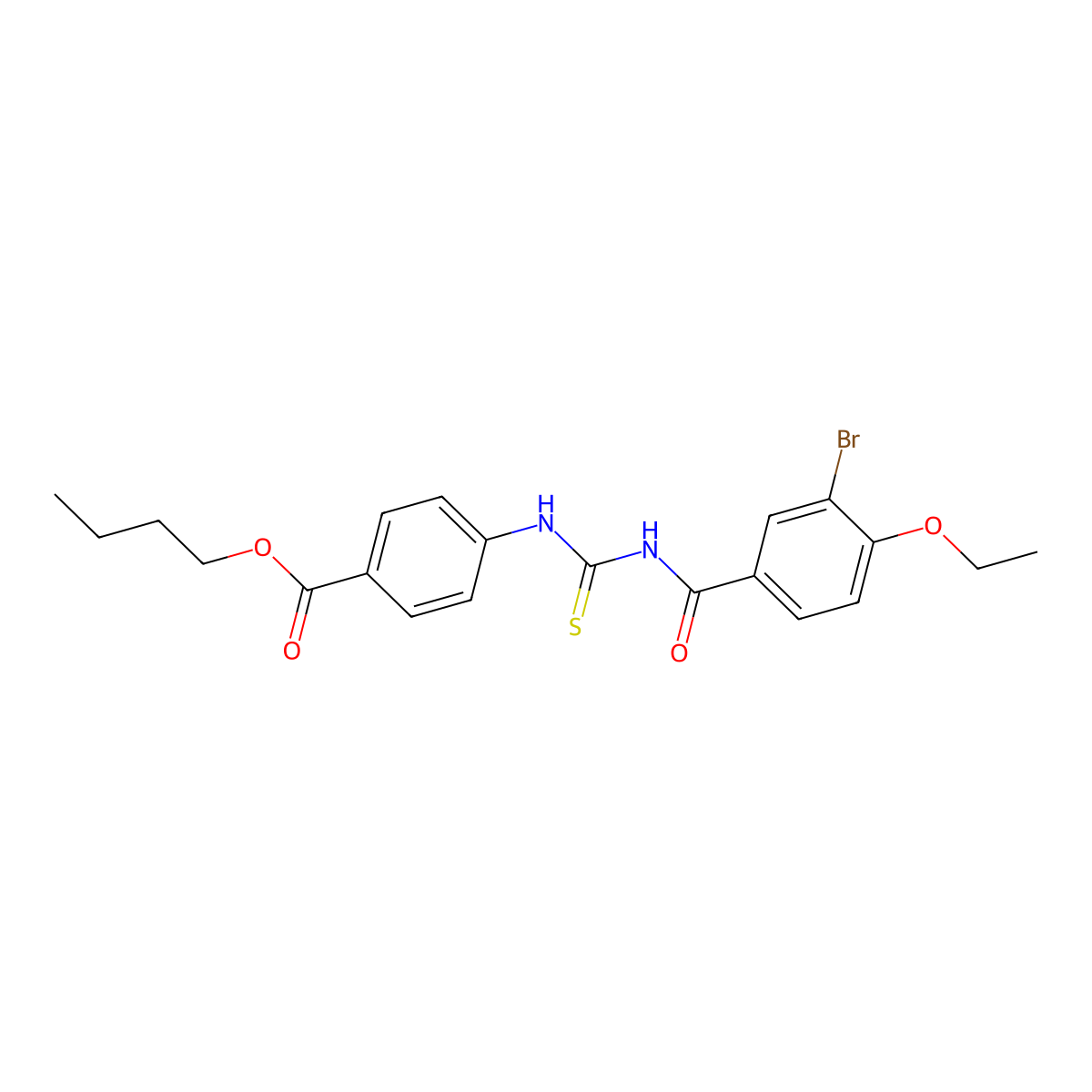 Butyl 4-({[(3-bromo-4-ethoxyphenyl)carbonyl]carbamothioyl}amino)benzoate molecular structure, CAS 428485-82-9