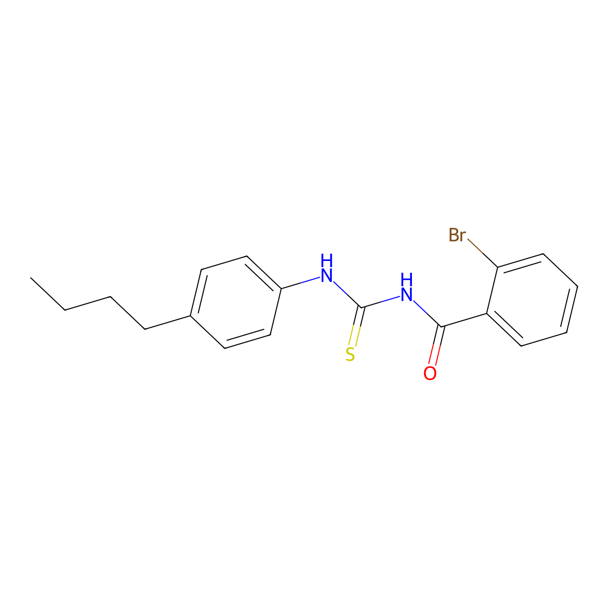 2-bromo-N-[(4-butylphenyl)carbamothioyl]benzamide molecular structure, CAS 428485-89-6