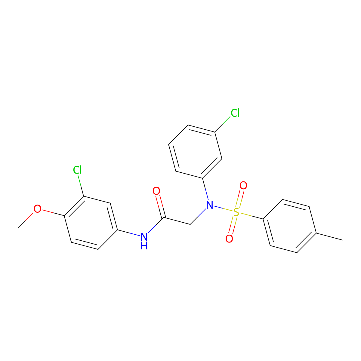 N-(3-chloro-4-methoxyphenyl)-2-(3-chloro-N-(4-methylphenyl)sulfonylanilino)acetamide molecular structure, CAS 428485-96-5