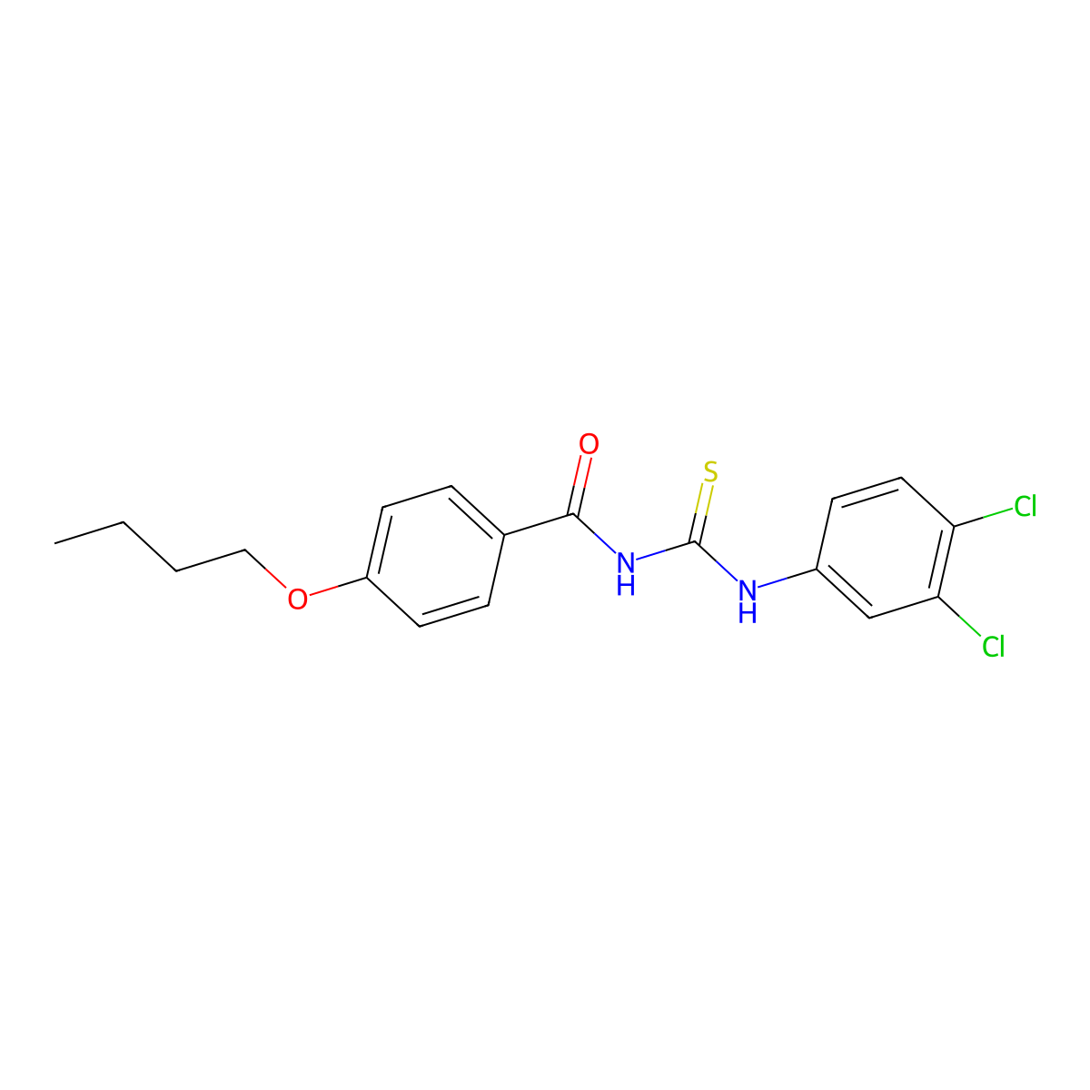 4-butoxy-N-[(3,4-dichlorophenyl)carbamothioyl]benzamide molecular structure, CAS 428486-01-5