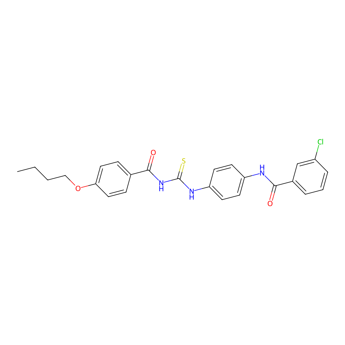 N-[4-[(4-butoxybenzoyl)carbamothioylamino]phenyl]-3-chlorobenzamide molecular structure, CAS 428486-02-6