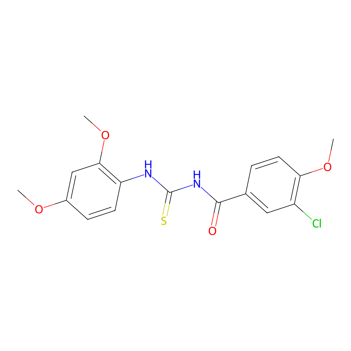 3-chloro-N-[(2,4-dimethoxyphenyl)carbamothioyl]-4-methoxybenzamide molecular structure, CAS 428486-05-9