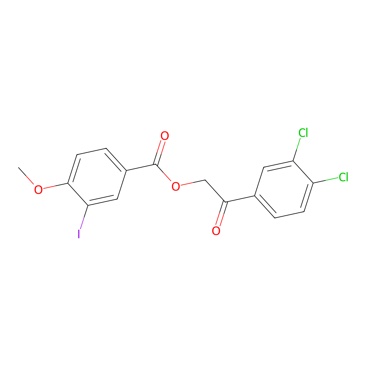 2-(3,4-Dichlorophenyl)-2-oxoethyl 3-iodo-4-methoxybenzoate molecular structure, CAS 428486-18-4