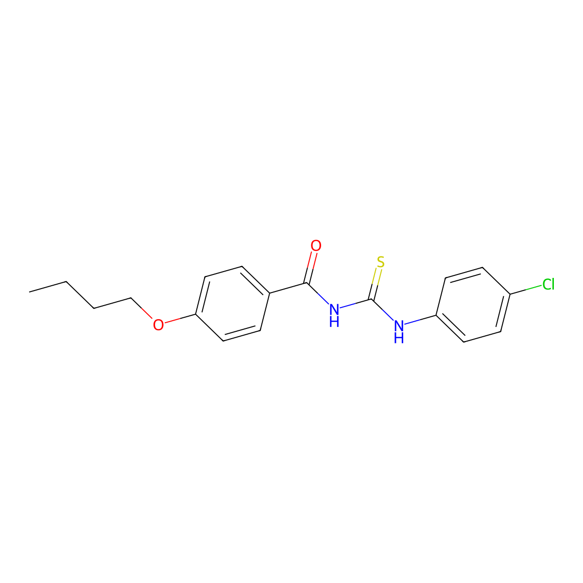 4-butoxy-N-[(4-chlorophenyl)carbamothioyl]benzamide molecular structure, CAS 428486-39-9
