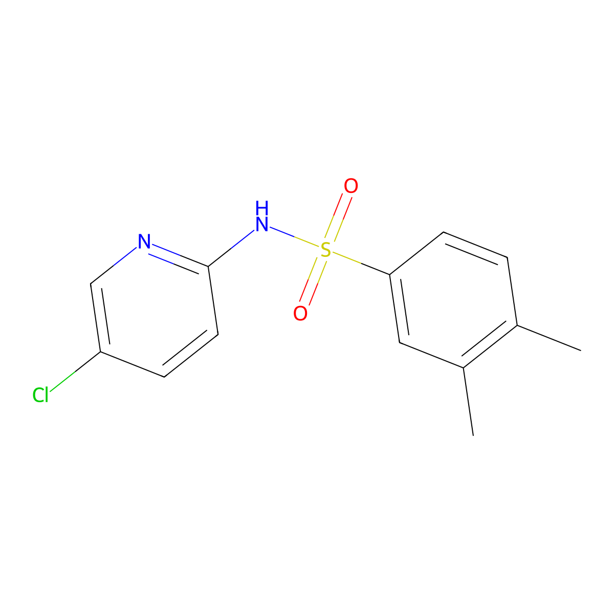 N-(5-chloropyridin-2-yl)-3,4-dimethylbenzenesulfonamide molecular structure, CAS 428486-65-1