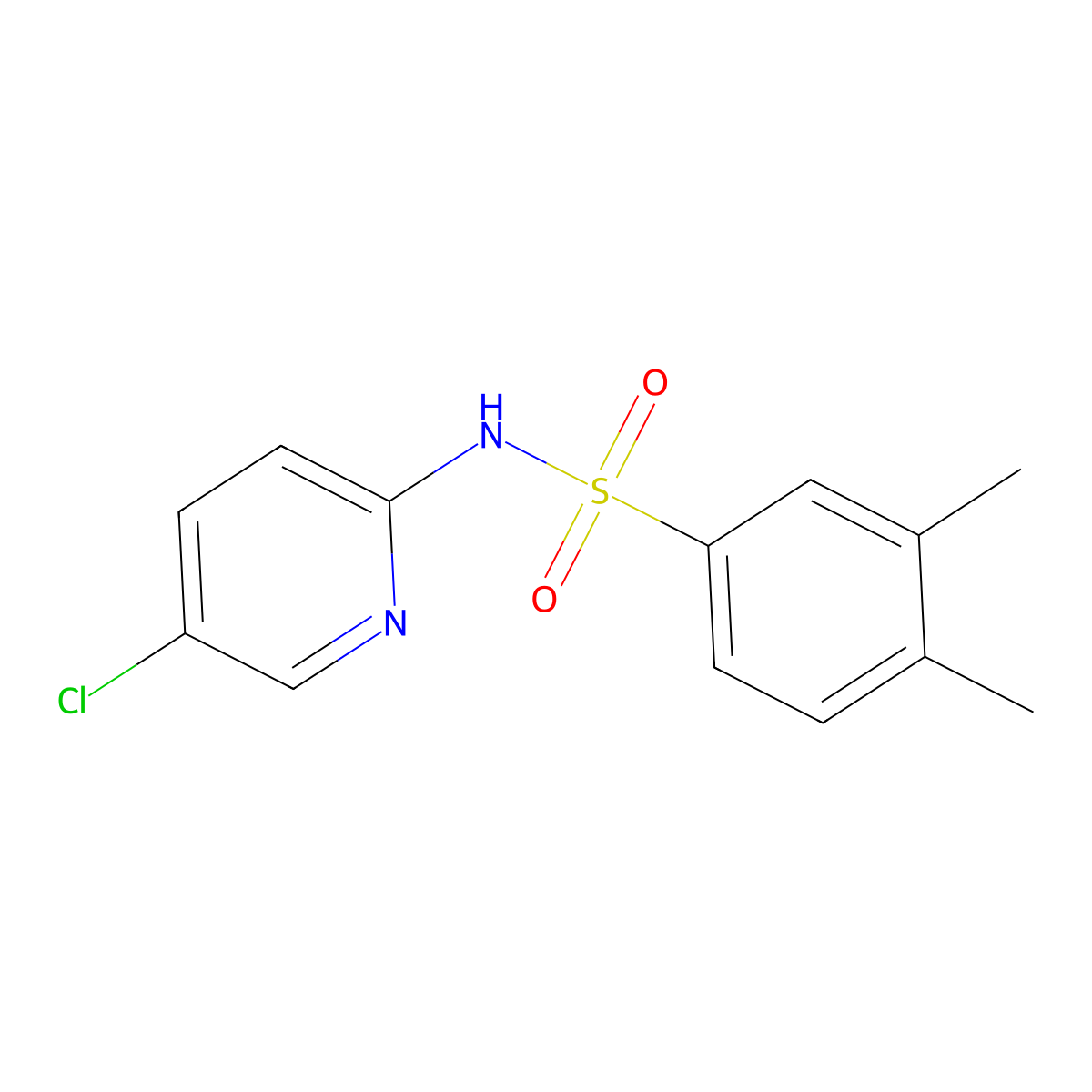 N-(5-chloropyridin-2-yl)-3,4-dimethylbenzenesulfonamide molecular structure, CAS 428486-65-1