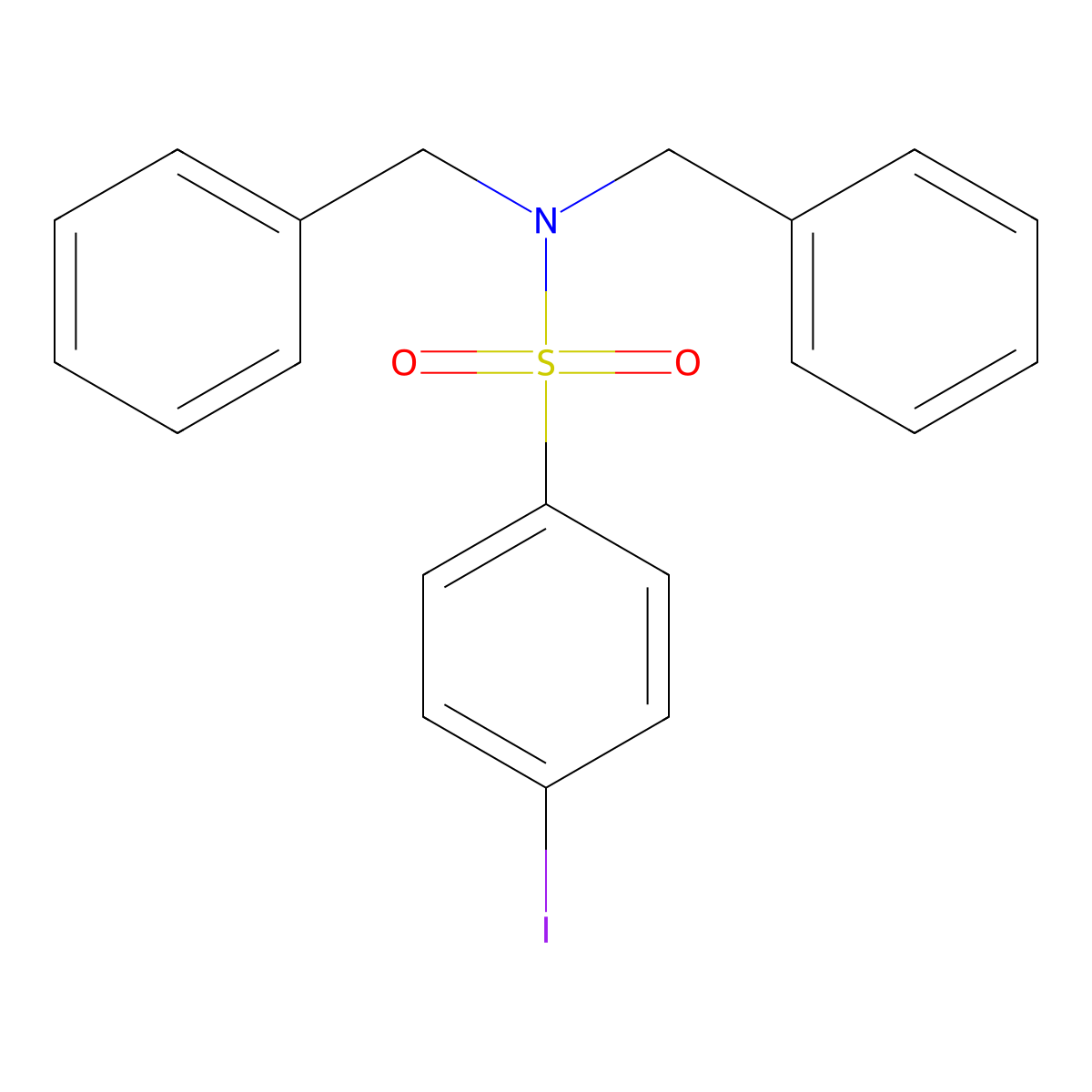 N,N-dibenzyl-4-iodobenzenesulfonamide molecular structure, CAS 428486-70-8