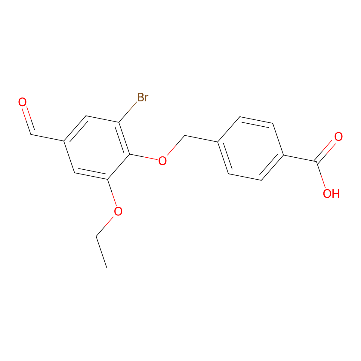 4-[(2-Bromo-6-ethoxy-4-formylphenoxy)methyl]benzoic acid molecular structure, CAS 428486-81-1