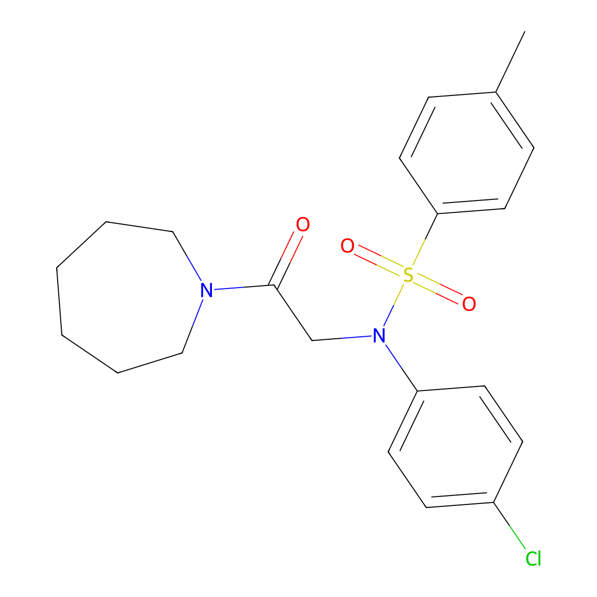 N-[2-(azepan-1-yl)-2-oxoethyl]-N-(4-chlorophenyl)-4-methylbenzenesulfonamide molecular structure, CAS 428487-02-9