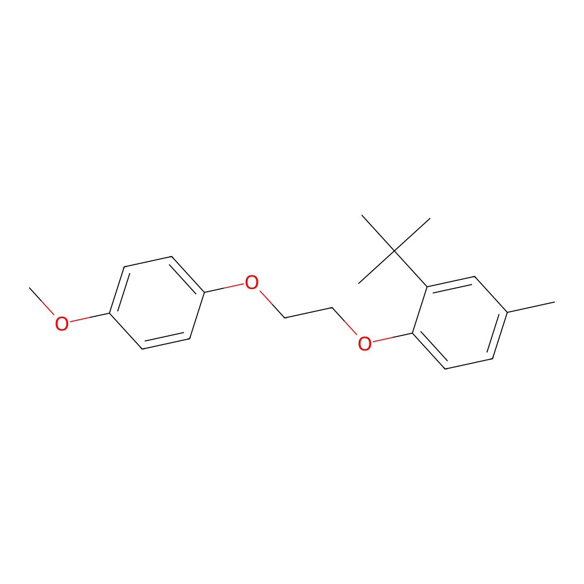 2-(tert-Butyl)-1-(2-(4-methoxyphenoxy)ethoxy)-4-methylbenzene molecular structure, CAS 428487-03-0