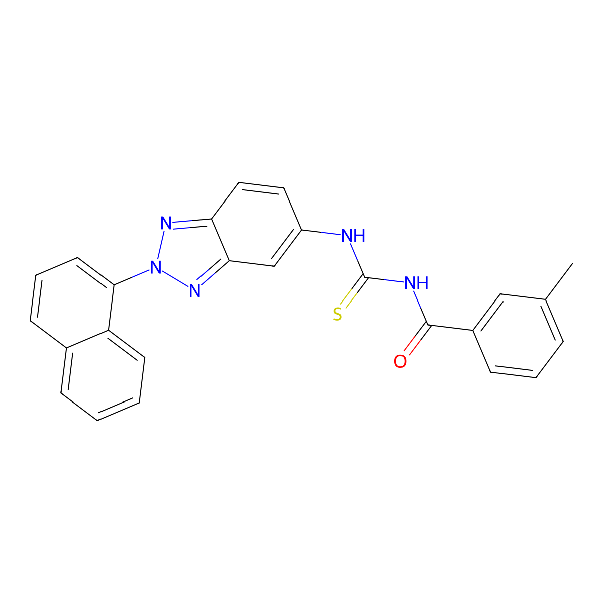 3-methyl-N-[(2-naphthalen-1-ylbenzotriazol-5-yl)carbamothioyl]benzamide molecular structure, CAS 428487-05-2