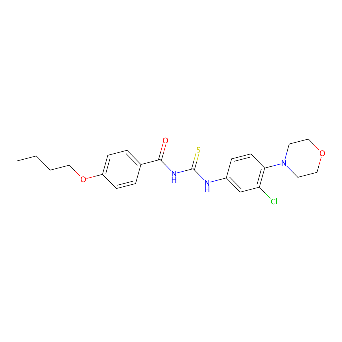 4-butoxy-N-[(3-chloro-4-morpholin-4-ylphenyl)carbamothioyl]benzamide molecular structure, CAS 428487-06-3