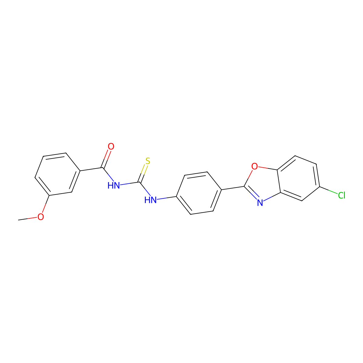 N-[[4-(5-chloro-1,3-benzoxazol-2-yl)phenyl]carbamothioyl]-3-methoxybenzamide molecular structure, CAS 428487-16-5
