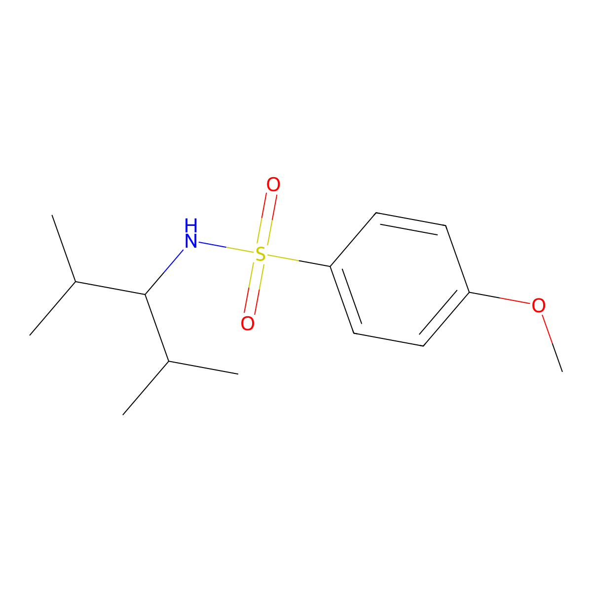 N-(2,4-dimethylpentan-3-yl)-4-methoxybenzenesulfonamide molecular structure, CAS 428487-24-5